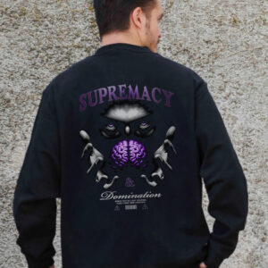 Чоловічий Утеплений Оверсайз Світшот На Флісі З Принтом Without Supermacy Black