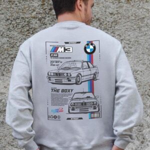 Чоловічий Утеплений Оверсайз Світшот На Флісі З Принтом Without BMW Gray