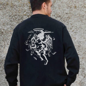 Чоловічий Утеплений Оверсайз Світшот На Флісі З Принтом Without Respirator Black