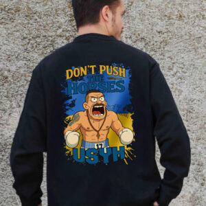 Чоловічий Утеплений Оверсайз Світшот На Флісі З Принтом Without Usyk Black