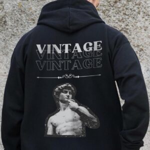 Чоловіче Утеплене Зіп Худі На Флісі Зіпер З Принтом Vintage Without Kane Black