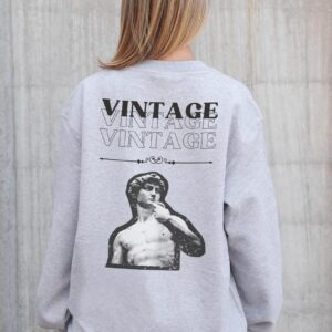 Жіночий Утеплений Оверсайз Світшот На Флісі З Принтом Without Vintage Gray