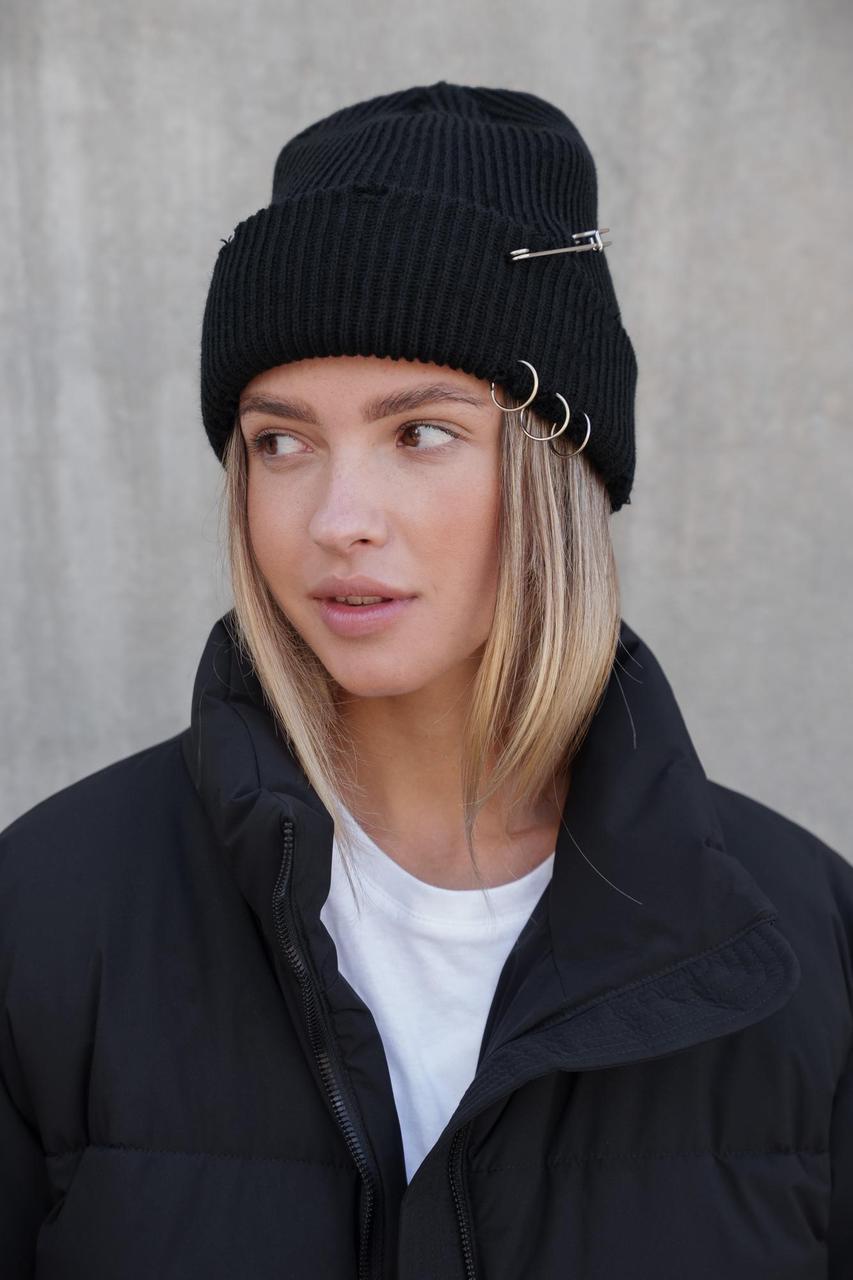 Подовжена Трикотажна Шапка Біні Докер Without Dominic Destroyed Black Woman