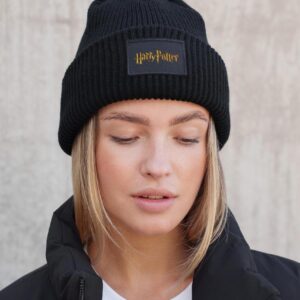 Жіноча Тепла Подовжена Трикотажна Шапка Біні Докер З Принтом Gold Harry Potter Without Dominic Black