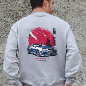 Чоловічий Утеплений Оверсайз Світшот На Флісі З Принтом Without Skyline Gray