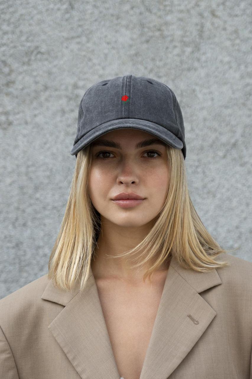 Жіноча Кепка Бейсболка Vintage Without З Принтом Rose Black