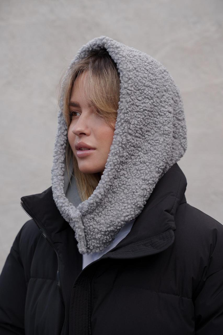 Тепла Шапка Капюшон Капор Теді На Флісі Without Bonnet Gray Woman