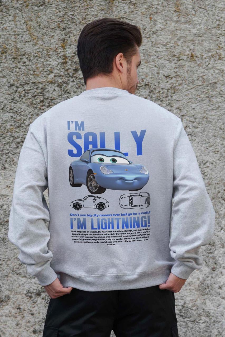 Чоловічий Утеплений Оверсайз Світшот На Флісі З Принтом Without Sally Gray