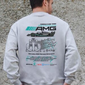 Чоловічий Утеплений Оверсайз Світшот На Флісі З Принтом Without AMG Gray