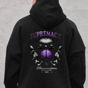 Чоловіче Оверсай Худі Толстовка На Флісі З Капюшоном Та Принтом Without Supermacy Black