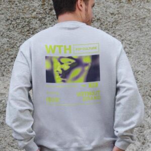 Чоловічий Утеплений Оверсайз Світшот На Флісі З Принтом Without Pop Culture Gray