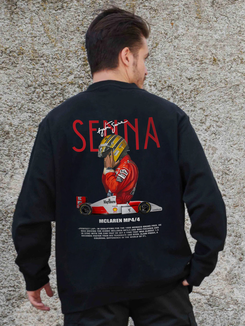 Чоловічий Утеплений Оверсайз Світшот На Флісі З Принтом Without Senna Black