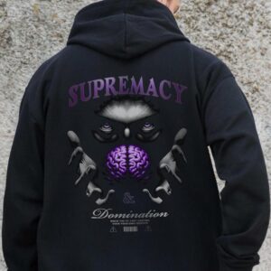 Чоловіче Утеплене Зіп Худі На Флісі Зіпер З Принтом Supermacy Without Kane Black