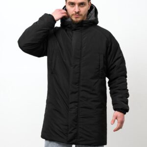 Чоловіча Тепла Подовжена Зимова Куртка Парка Without Snowman Black