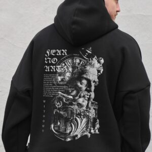 Чоловіче Оверсай Худі Толстовка На Флісі З Капюшоном Та Принтом Without Greek Black