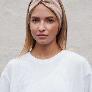 Жіноча Пов´язка На Голову В Рубчик Without Horizon Dark Beige