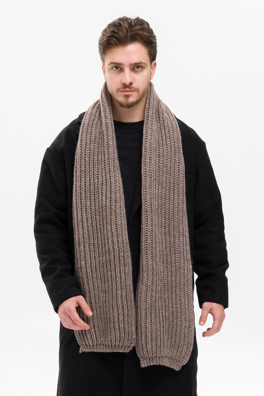 Чоловічий Теплий В'язаний Шарф Without Carry Brown