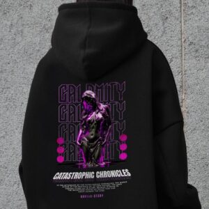 Жіноче Оверсай Худі Толстовка На Флісі З Капюшоном Та Принтом Without Calomity Black