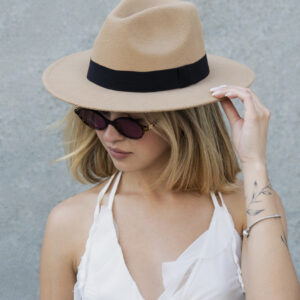 Жіночий Капелюх Fedora З Стрічкою Beige