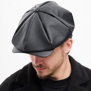 Чоловіча Шкіряна Кепка Хуліганка Without Shelby Black