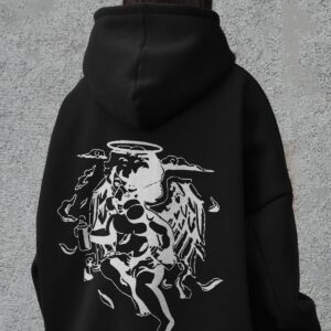 Жіноче Оверсай Худі Толстовка На Флісі З Капюшоном Та Принтом Without Respirator Black