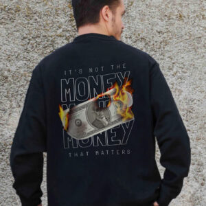 Чоловічий Утеплений Оверсайз Світшот На Флісі З Принтом Without Fire Black