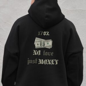 Чоловіче Оверсай Худі Толстовка На Флісі З Капюшоном Та Принтом Without Dollar Black