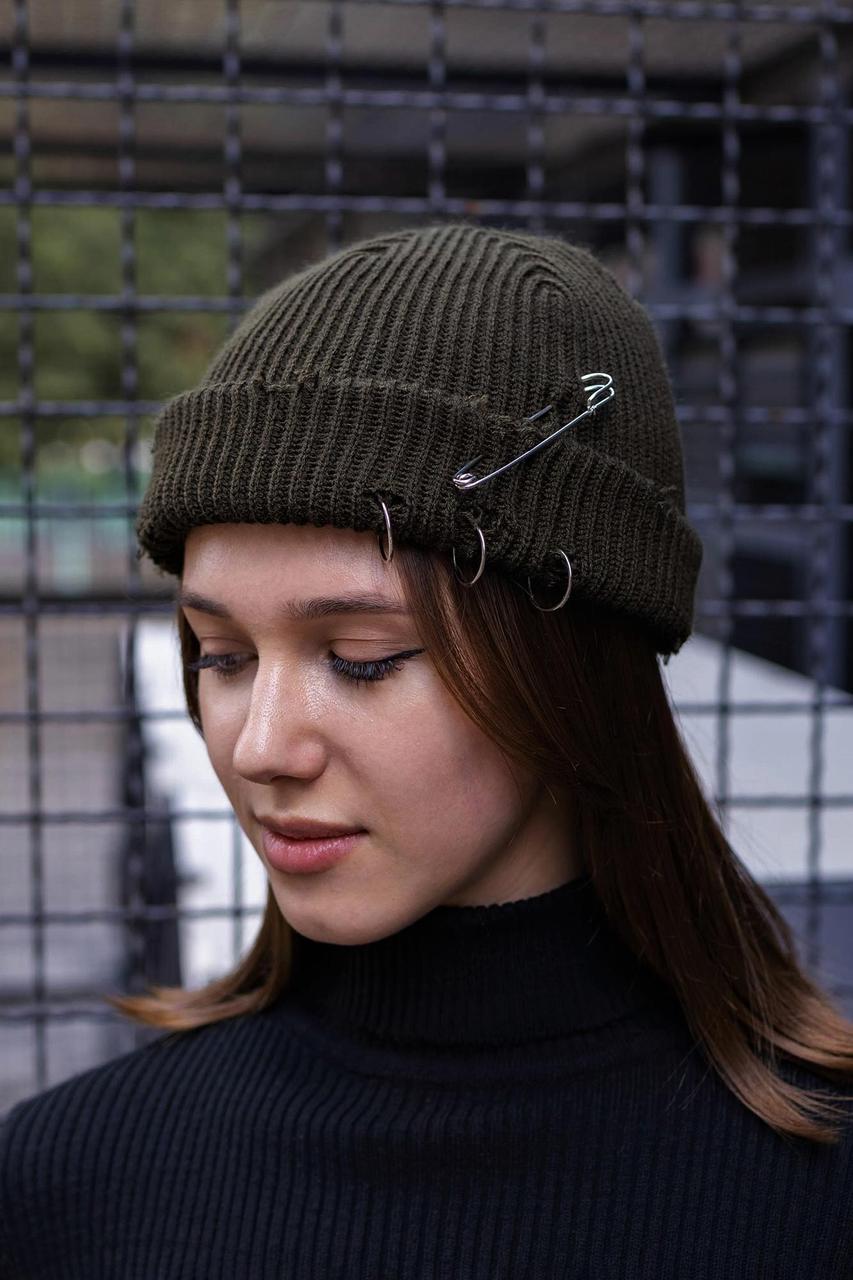 Рвана Шапка Біні Without Destroyed Хаки Woman