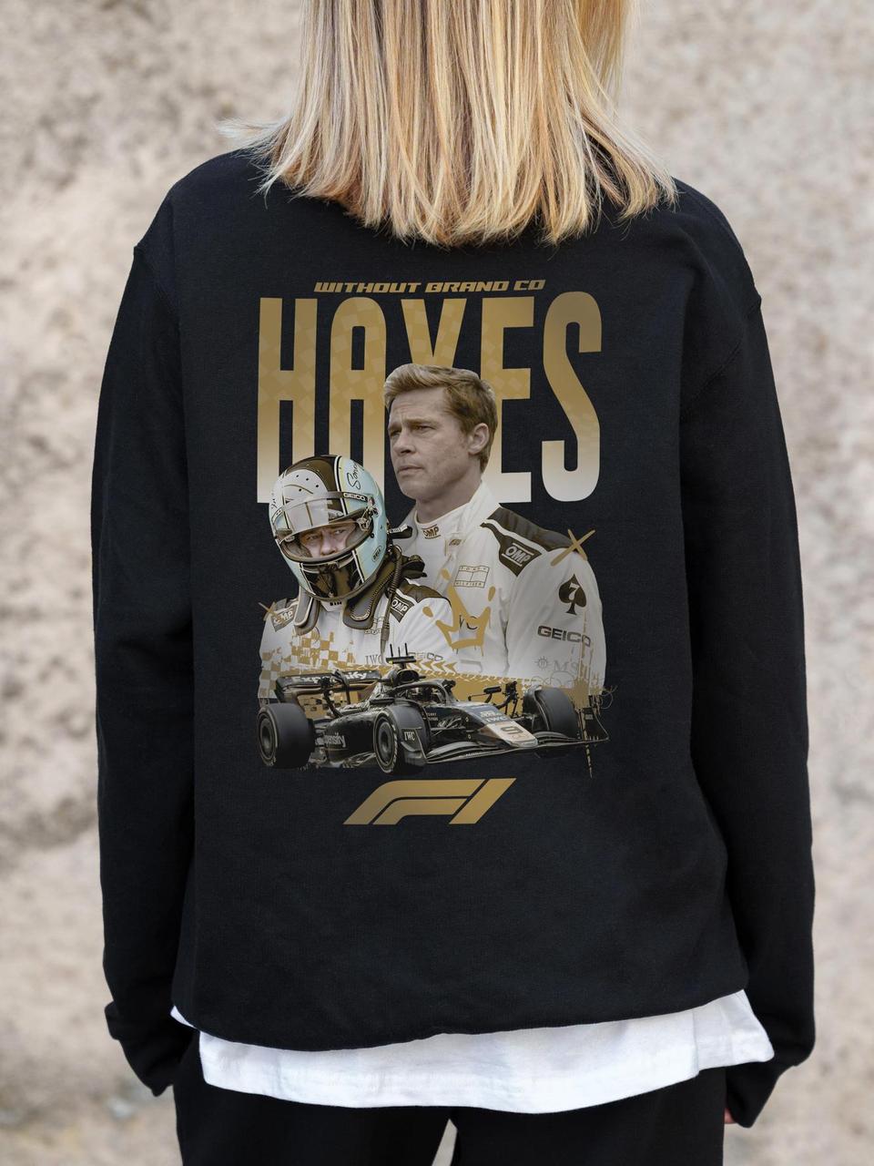 Жіночий Утеплений Оверсайз Світшот На Флісі З Принтом Without Hayes Black