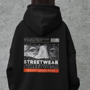 Жіноче Оверсай Худі Толстовка На Флісі З Капюшоном Та Принтом Without Streetwear Black