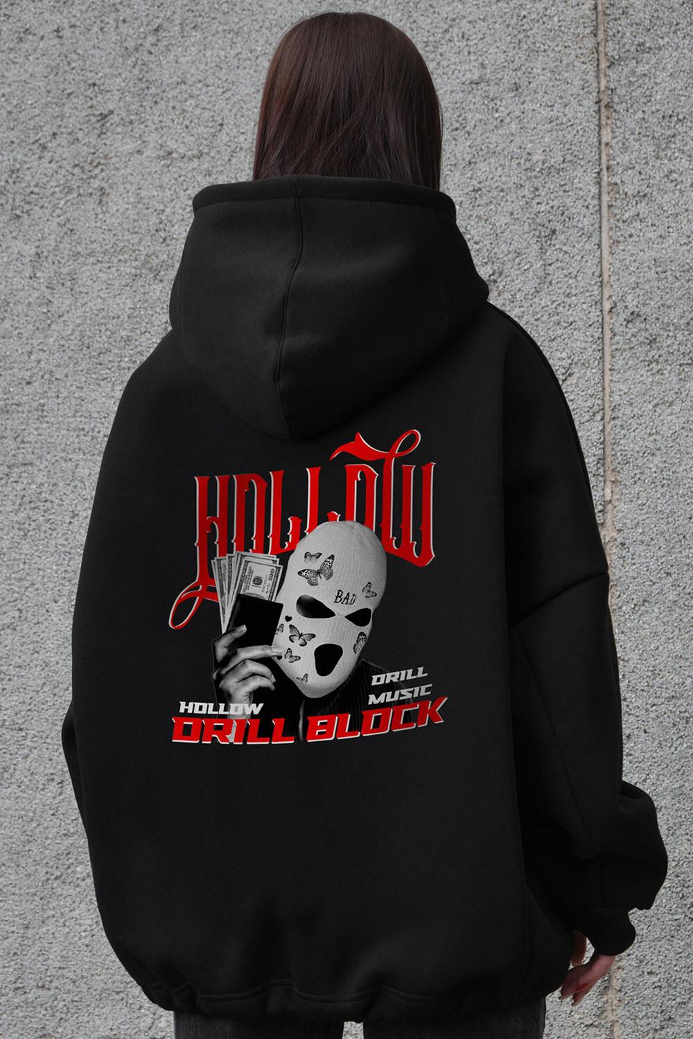 Жіноче Оверсай Худі Толстовка На Флісі З Капюшоном Та Принтом Without Hollow Black