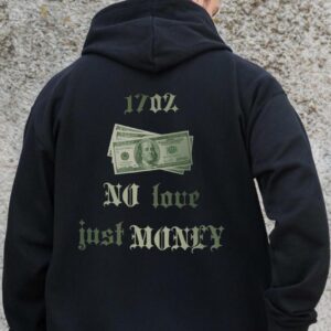 Чоловіче Утеплене Зіп Худі На Флісі Зіпер З Принтом Dollar Without Kane Black