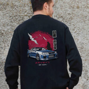 Чоловічий Утеплений Оверсайз Світшот На Флісі З Принтом Without Skyline Black