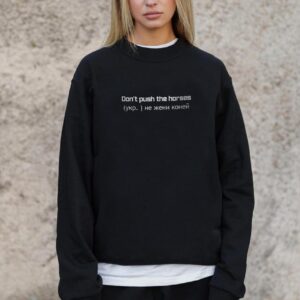 Жіночий Утеплений Оверсайз Світшот На Флісі З Принтом Without Не Жени Коней Black