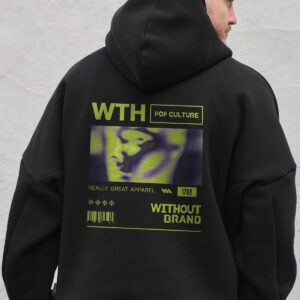 Чоловіче Оверсай Худі Толстовка На Флісі З Капюшоном Та Принтом Without Pop Culture Black