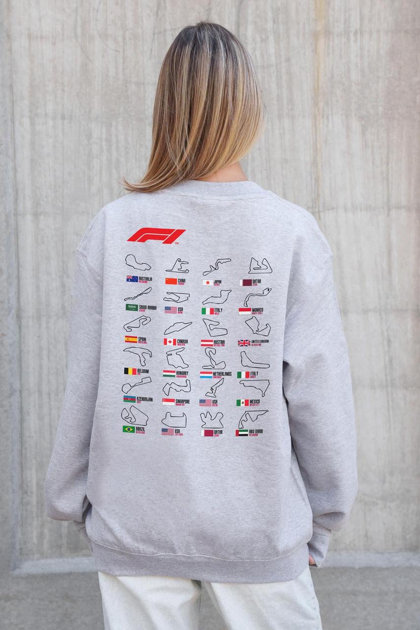 Жіночий Утеплений Оверсайз Світшот На Флісі З Принтом Without Track Gray