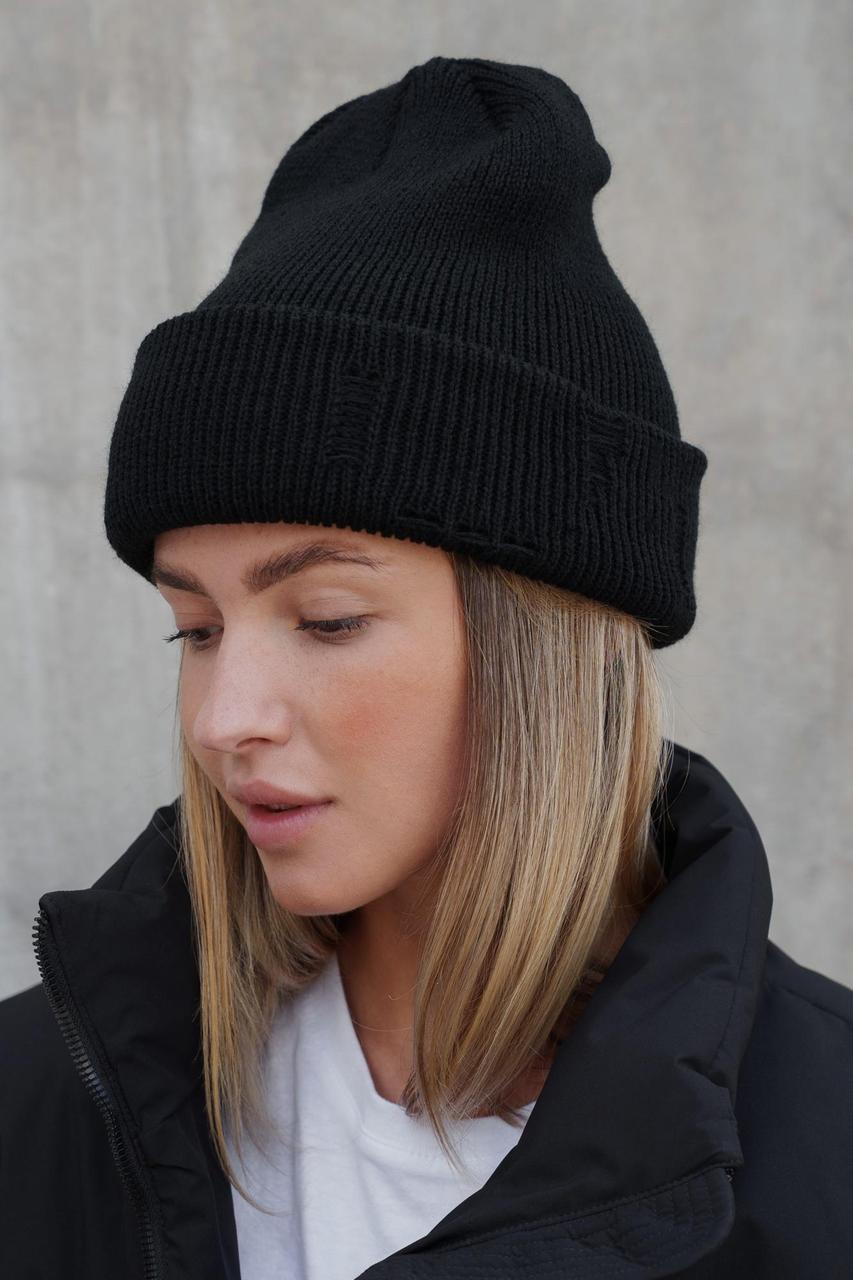 Жіноча Трикотажна Шапка Without Prestige Destroyed Black