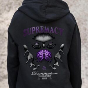 Жіноче Утеплене Зіп Худі На Флісі Зіпер З Принтом Supermacy Without Kane Black