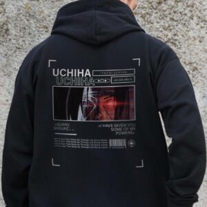 Чоловіче Утеплене Зіп Худі На Флісі Зіпер З Принтом Uchiha Without Kane Black