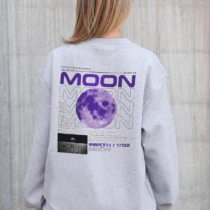 Жіночий Утеплений Оверсайз Світшот На Флісі З Принтом Without Moon Gray