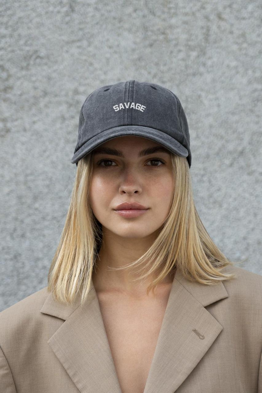 Жіноча Кепка Бейсболка Vintage Without З Принтом Savage Black