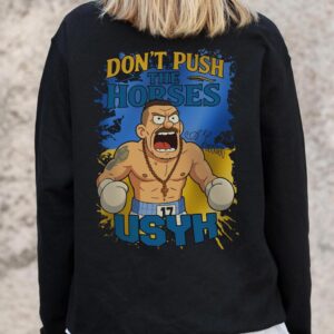 Жіночий Утеплений Оверсайз Світшот На Флісі З Принтом Without Usyk Black