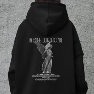 Жіноче Оверсай Худі Толстовка На Флісі З Капюшоном Та Принтом Without Dominion Black