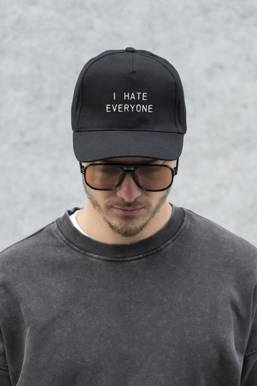 Чоловіча Кепка Бейсболка Тракер Without З Принтом Hate Black