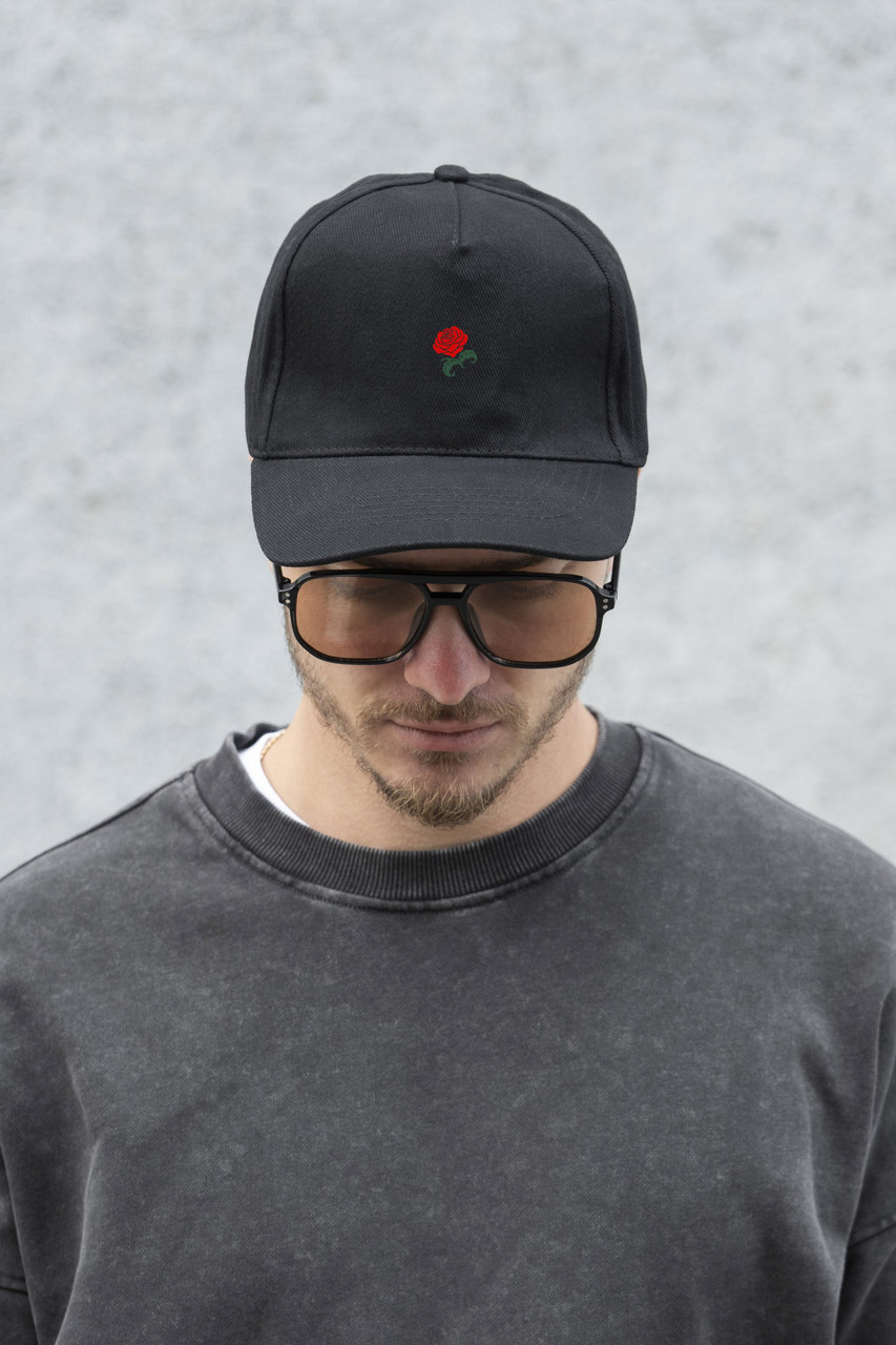 Чоловіча Кепка Бейсболка Тракер Without З Принтом Rose Black