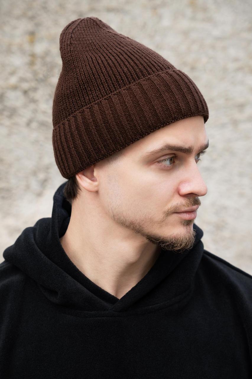 Чоловіча Зимова Трикотажна Шапка На Флісі Without Butch Brown