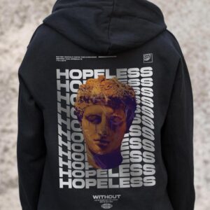 Жіноче Утеплене Зіп Худі На Флісі Зіпер З Принтом Hopeless Without Kane Black