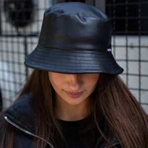 Тепла шкіряна панамка Without Blade Чорна Woman