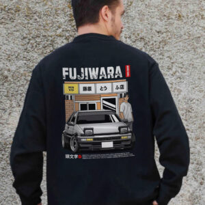 Чоловічий Утеплений Оверсайз Світшот На Флісі З Принтом Without Fujiwara Black