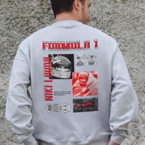 Чоловічий Утеплений Оверсайз Світшот На Флісі З Принтом Without Lauda Gray